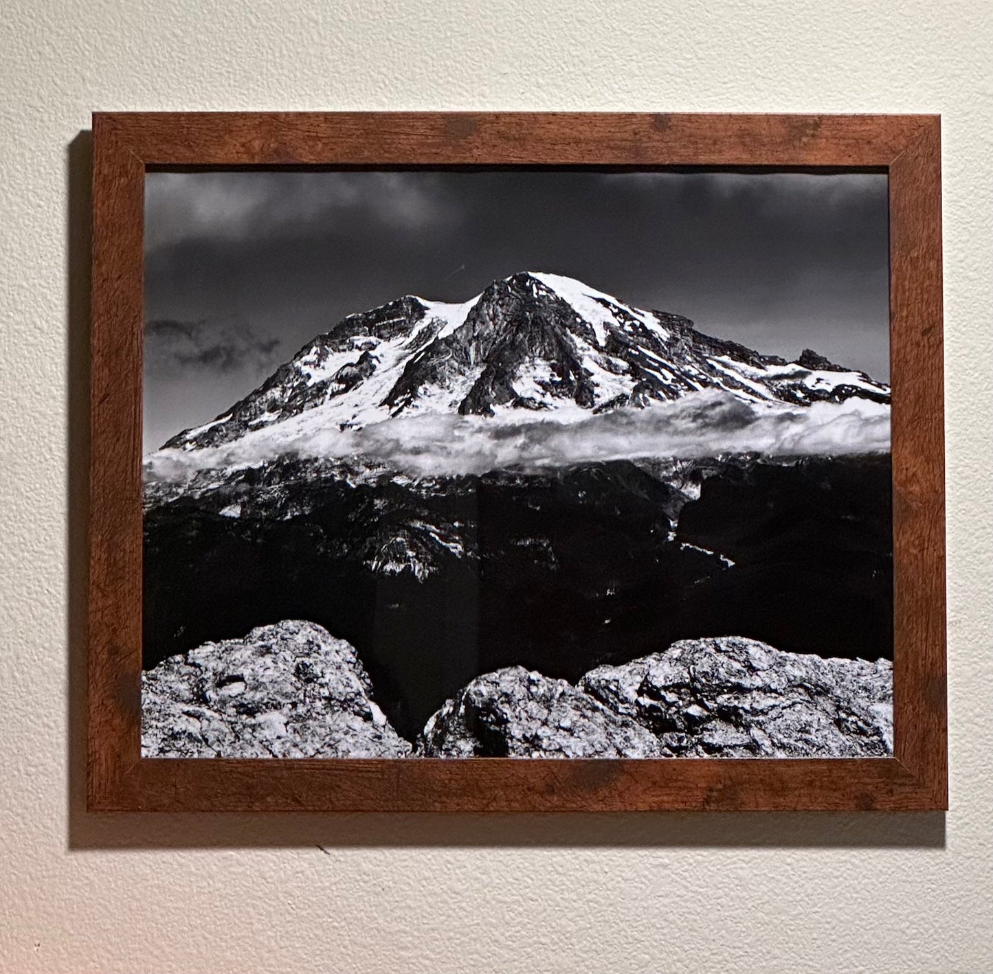 Framed Print 22x18 - High Rock (Mt.Rainier) B&W
