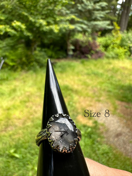 Rutilated Quartz Ring (Size 8)