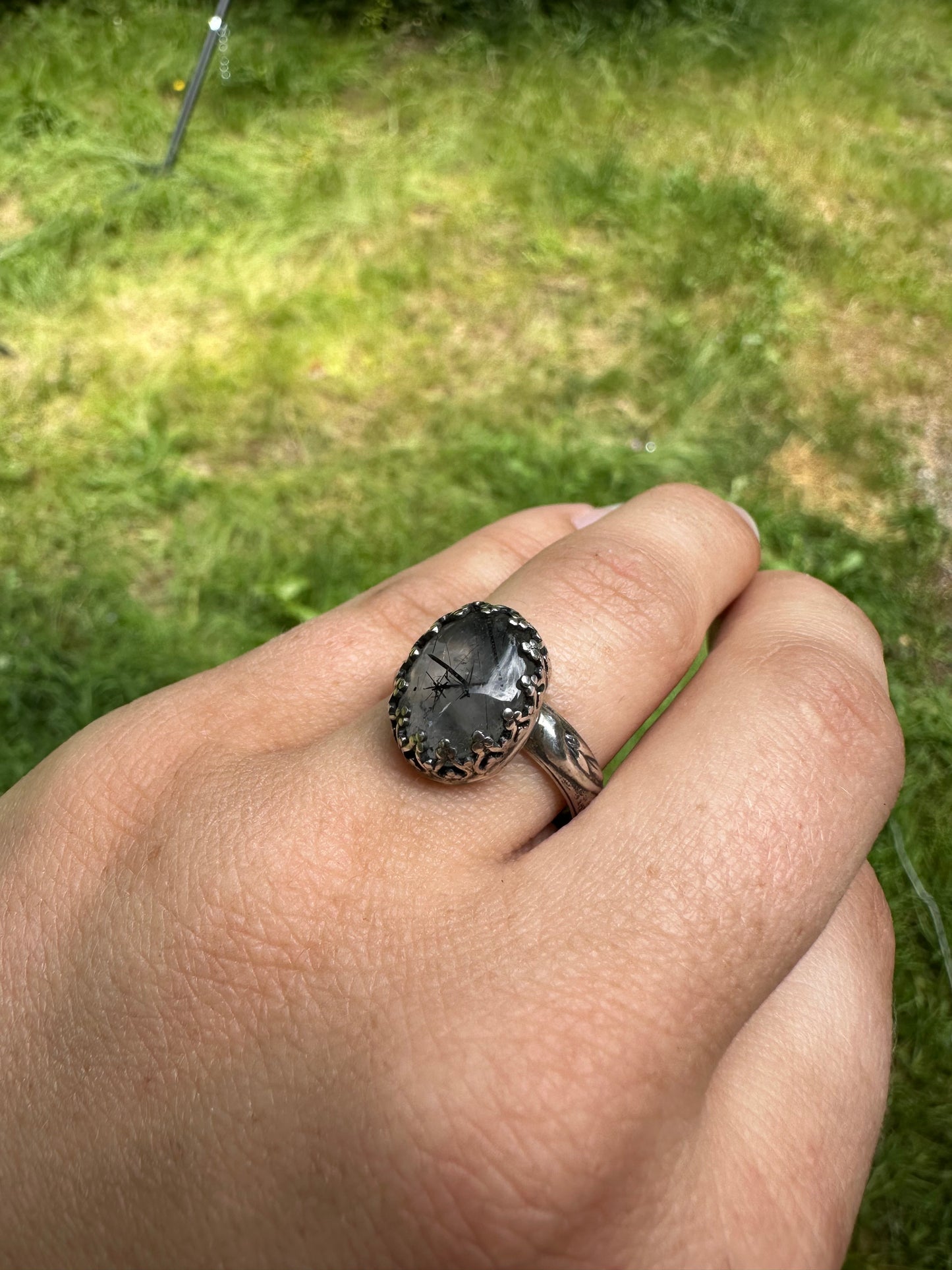 Rutilated Quartz Ring (Size 8)